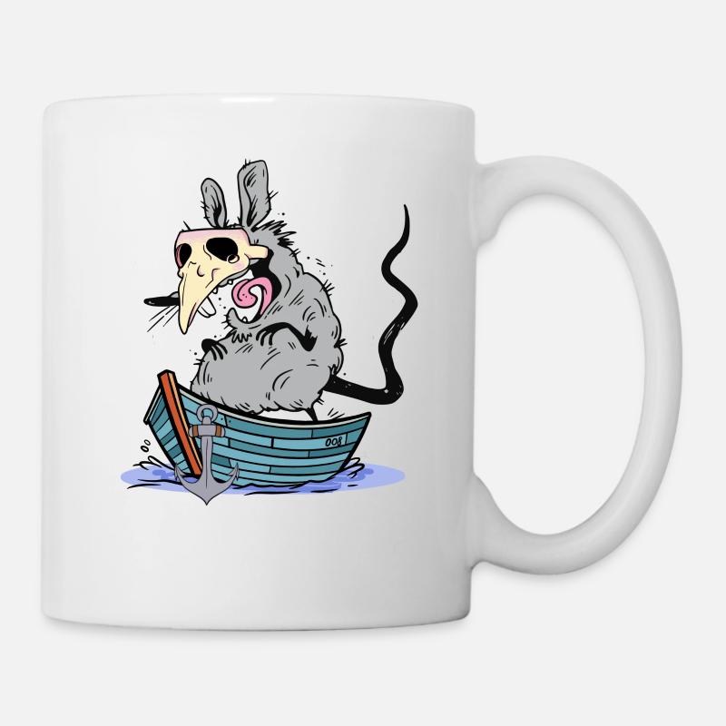 Pest Ratte Boot Schifffahrt Seemänner Seemann - Tasse - Weiß