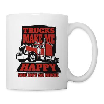 Trucks Make Me Happy Trucker Legends Truckie - Mug - white - Right