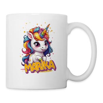 MARIKA - Beau prénom de fille avec une jolie licorne - Mug blanc - blanc - Droite