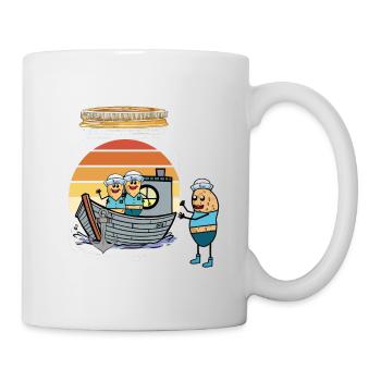 Erdnuss Seemänner Flaschenpost Schiff Boot Ahoi - Tasse - Weiß - Rechts