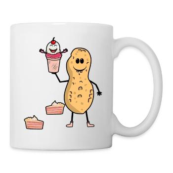 Gâteau aux cacahuètes Crème glacée Snacking Cacahuètes Été - Mug blanc - blanc - Droite