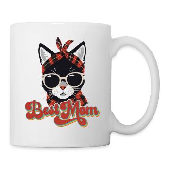 Beste Mom Niedliche Katzenmama Stilvolle - Tasse - Weiß - Rechts