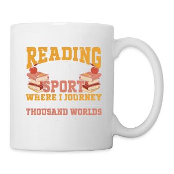 Lecture d’un rat de bibliothèque - Mug blanc - blanc - Droite