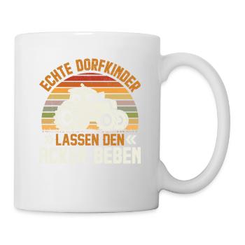 Tracteur pour enfants du village fermier - Mug blanc - blanc - Droite