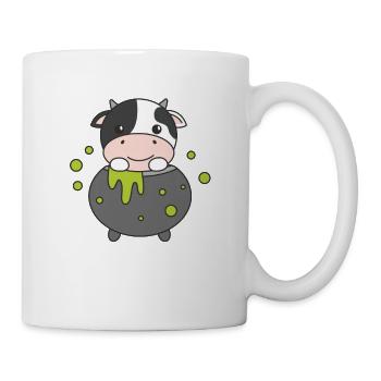 Cow Happy Halloween Cauldron Bat - Mug - white - Right