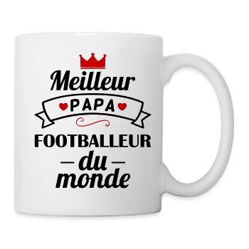 Meilleur papa footballeur du monde, fête des pères - Mug blanc - blanc - Droite