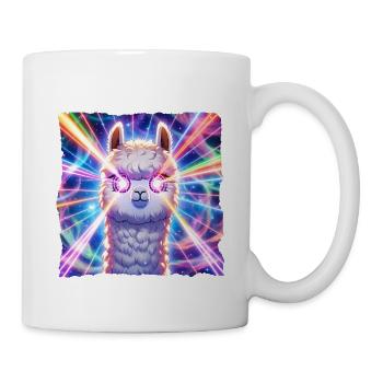 Alpaka Anime Style mit Laser Augen - Tasse - Weiß - Rechts