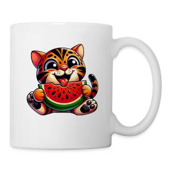 Bengal Cat Tiger with Watermelon Fruity - Mug - white - Right
