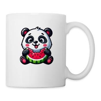 Panda Avec Pastèque Fruité Drôle - Mug blanc - blanc - Droite
