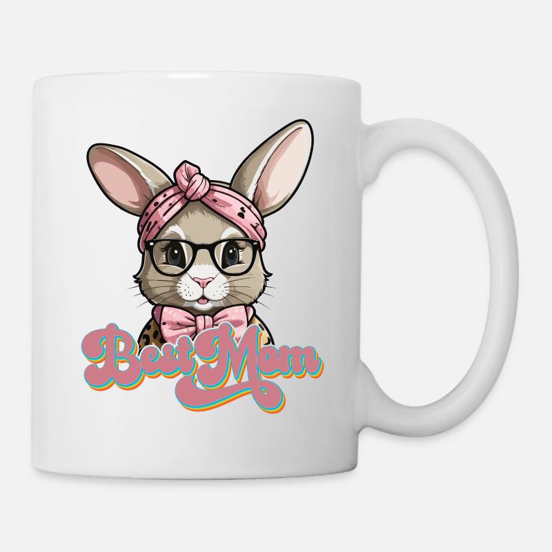 Maman Lapin Mignon Lapin Maman Mignon Lapin de Pâques - Mug blanc - blanc