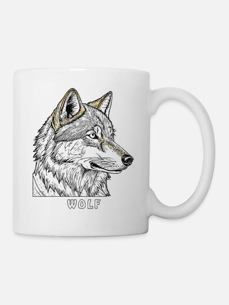 DISEGNO DEL LUPO - Tazza - bianco