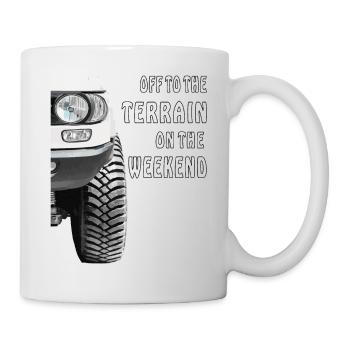 AUTO OFF TO THE TERRAIN ON THE WEEKEND - Tasse - Weiß - Rechts