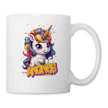 AGNES - Beautiful Girl Name with Cute Unicorn - Mug - white - Right
