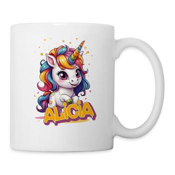 ALICIA - Beautiful girl name with cute unicorn - Mug - white - Right
