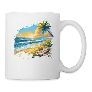 The sea always goes on holiday trips - Mug - white - Right