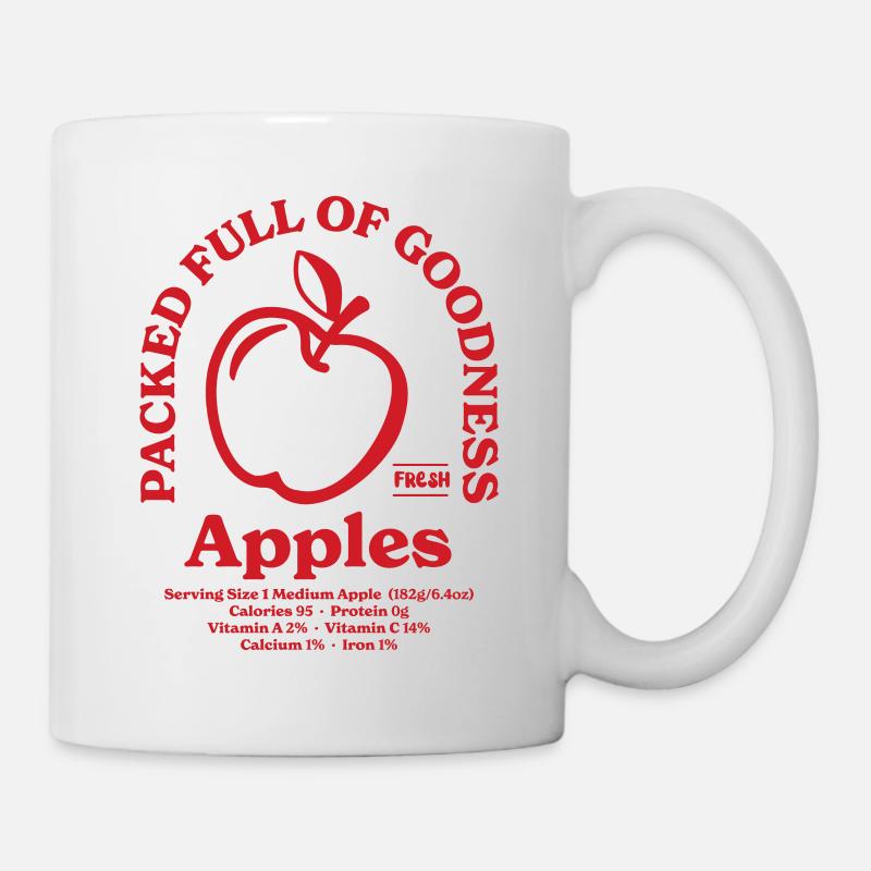 Äpfel Nährwert Rot - Tasse - Weiß