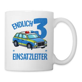 3ème anniversaire Police Police voiture 3 ans - Mug blanc - blanc - Droite