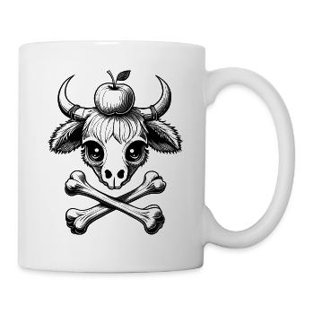 Swiss Cow & Apple: Historical Humor T-Shirt - Mug - white - Right