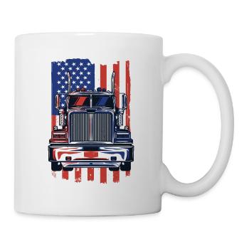 Truck American Flag Trucker Truckie Legends Truck - Mug - white - Right