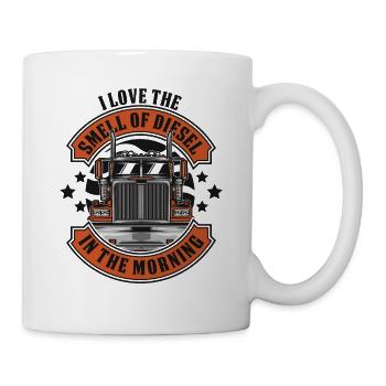 Ich liebe den Geruch von Diesel im morgendlichen Trucker - Tasse - Weiß - Rechts