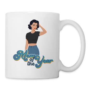 Mutter des Jahres Lustige Mutti Stolze Mama Design - Tasse - Weiß - Rechts