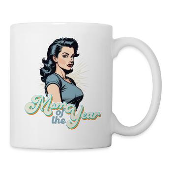 Mutter des Jahres Lustige Mutti Stolze Mama Design - Tasse - Weiß - Rechts