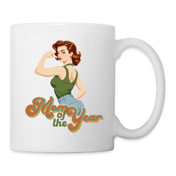 Mutter des Jahres Stolze Beste Mama Design - Tasse - Weiß - Rechts