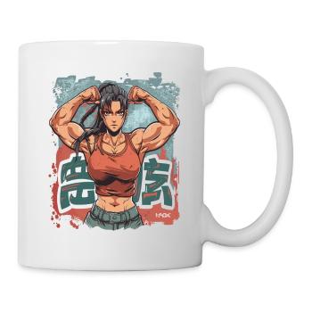 Full Power: Muscular Bodybuilding Girl - Mug - white - Right