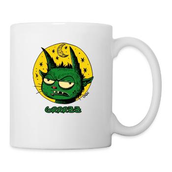 A Green Sleeping Leprechaun with Moon and Stars - Mug - white - Right