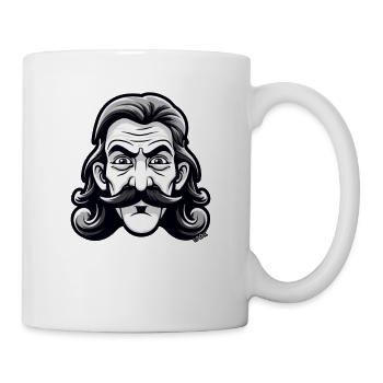 Schnurrbart Mann mit Nacken-Matte Vokuhila - Tasse - Weiß - Rechts