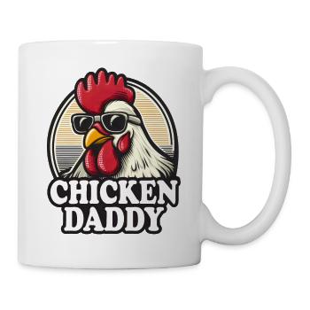 Huhn Papa Lustiger Bauer Hahn Vintage Landwirtschaft - Tasse - Weiß - Rechts