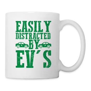 Easily Distracted By EV's EV Driver Electric Car - Mug - white - Right