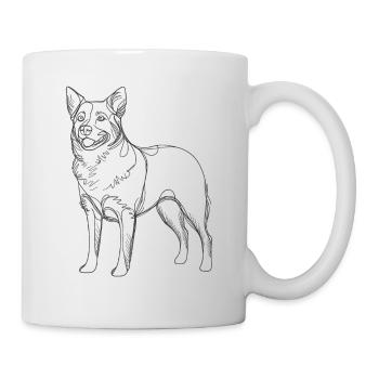 Line Art Australian Cattle Dog - Mug - white - Right