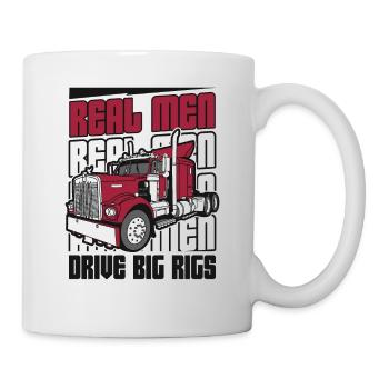 Echte Männer fahren große Lastwagen Trucker Legenden Truckie - Tasse - Weiß - Rechts