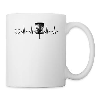 Disc golf heartbeat disc golf basket Disc golf hea - Mug - white - Right