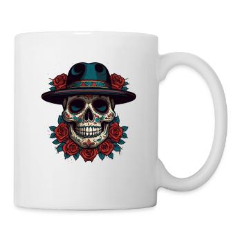 Dia De Muertos Mexico Sugar Skull Skull Design - Mug blanc - blanc - Droite