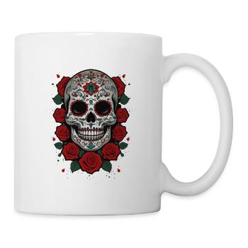 Dia De Muertos Mexico Sugar Skull Skull Design - Mug blanc - blanc - Droite