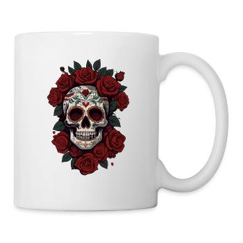 Dia De Muertos Zuckerschädel Mexikanischer - Tasse - Weiß - Rechts