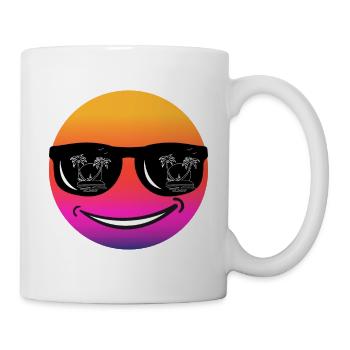 Beach Vibes Retro Gesicht - Tasse - Weiß - Rechts