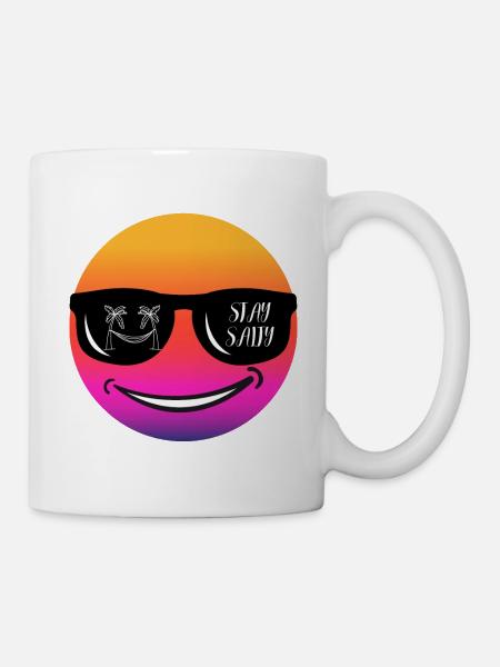Beach Vibes Stay Salty Gesicht Sonnenbrille - Tasse - Weiß