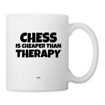 Chess is cheaper than therapy - Mug - white - Right