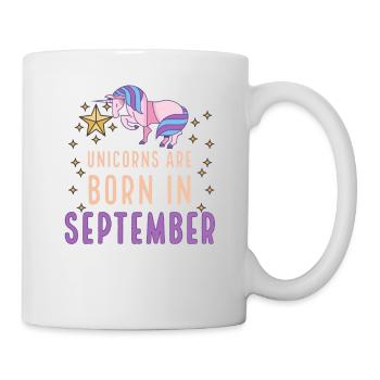 Einhörner werden im September geboren Geburtsmonat Geburtstag - Tasse - Weiß - Rechts