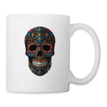 Dia De Muertos Zuckerschädel Mexikanischer - Tasse - Weiß - Rechts