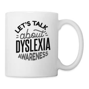 Parlons de la sensibilisation à la dyslexie et à l'apraxie - Mug blanc - blanc - Droite