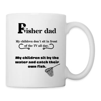 fisher dad - fishing child - fathers fishing - fishing - Mug - white - Right