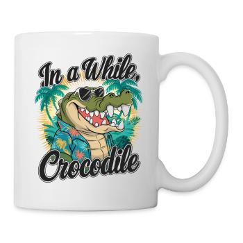 Funny Crocodile Alligator In A While Crocodile - Mug - white - Right