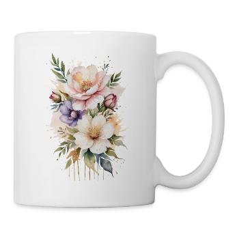 Watercolor Whispers: Delicate Blooms - Mug - white - Right