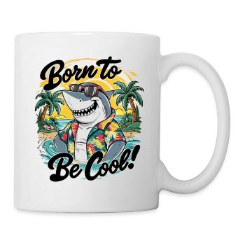 Drôle de requin avec des lunettes de soleil vacances d’été - Mug blanc - blanc - Droite