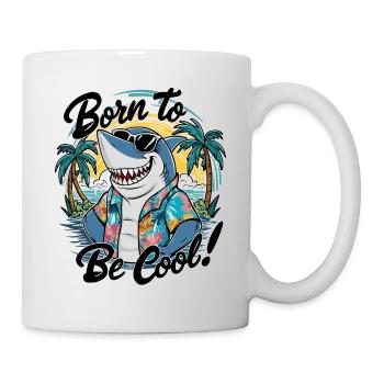 Lustiger Hai mit Sonnenbrille Sommer Urlaub - Tasse - Weiß - Rechts