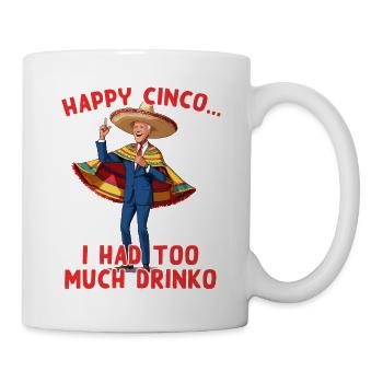 Drôle de président confus Fête mexicaine - Mug blanc - blanc - Droite